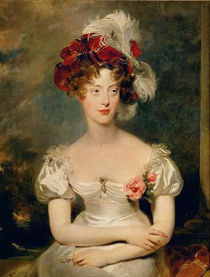 Sir Thomas Lawrence Portrait of Princess Caroline Ferdinande of Bourbon-Two Sicilies, Duchess of Berry. oil painting image